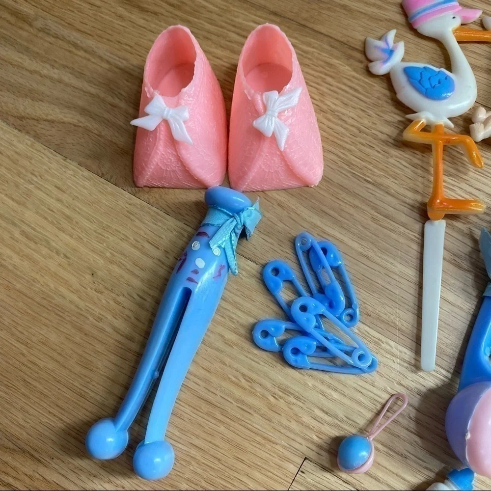 Vintage Baby Shower Cake Cupcake Decorations Stork